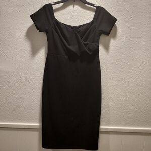 ladies PinkBlush Maternity Medium Black sheath dress fitted